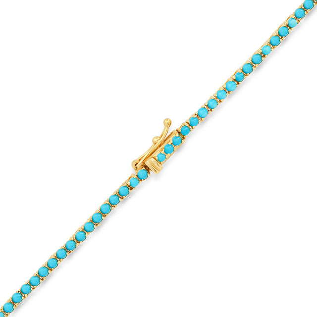 4-Prong Turquoise Cross Bar Tennis Necklace