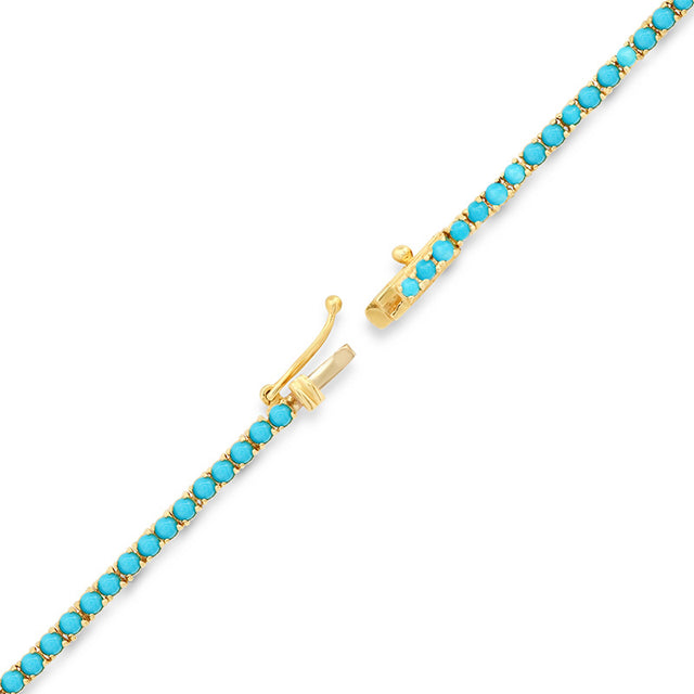 4-Prong Turquoise Cross Bar Tennis Necklace