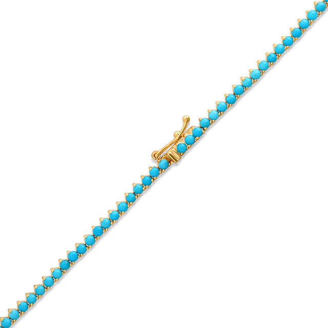 Luxe Graduated 3-Prong Turquoise Tennis Necklace