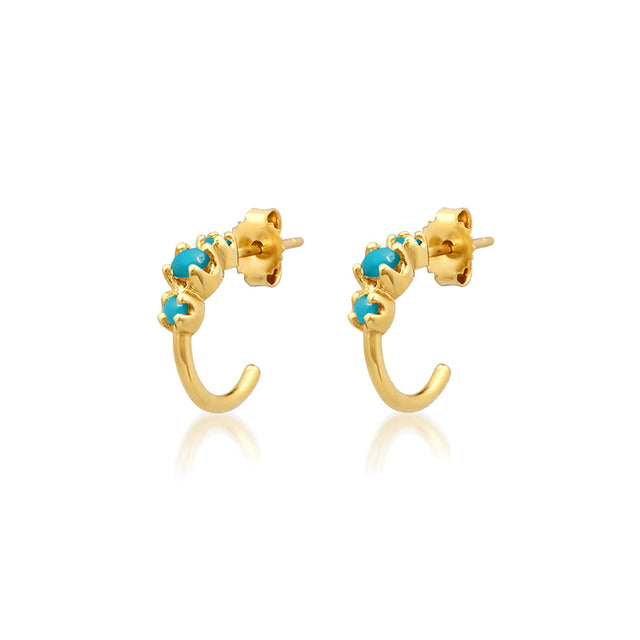 Mini Graduated Turquoise Hoops