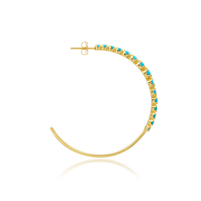 Medium Graduated Turquoise Hoops