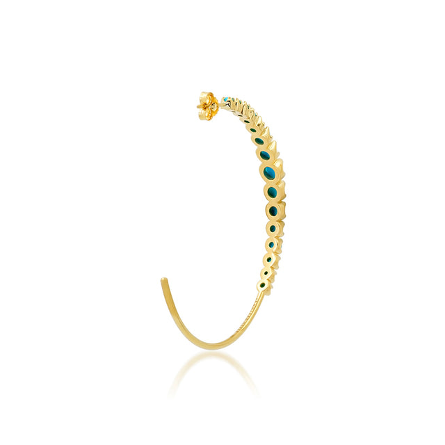 Medium Graduated Turquoise Hoops
