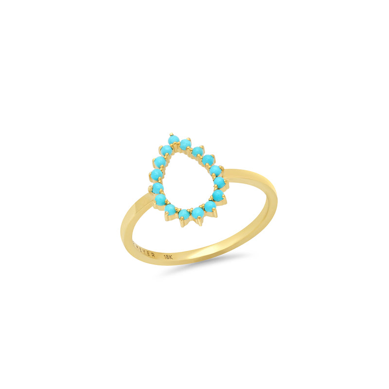 Mini 3-Prong Turquoise Open Teardrop Ring