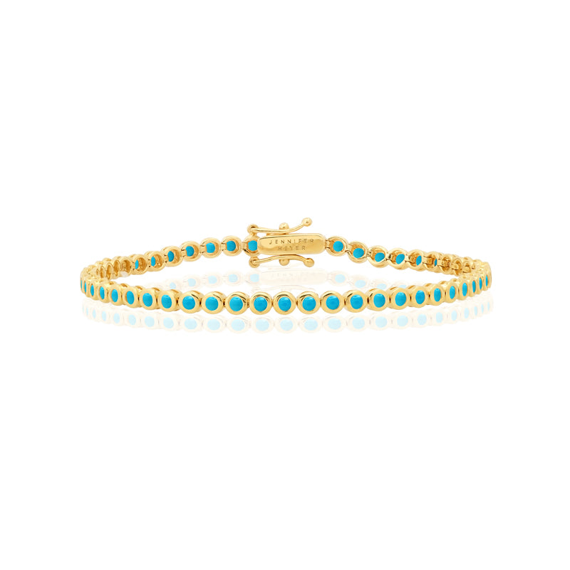 Turquoise Mini Bezel Tennis Bracelet