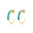 Small 4-Prong Turquoise Hoops