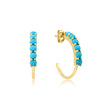 Small 4-Prong Turquoise Hoops