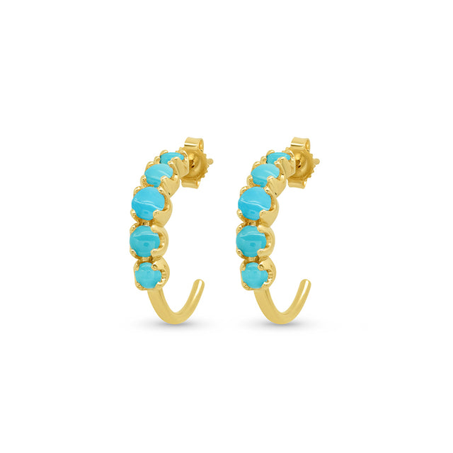 Small Graduated Turquoise Hoops