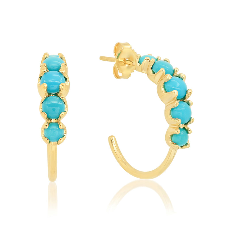 Small Graduated Turquoise Hoops