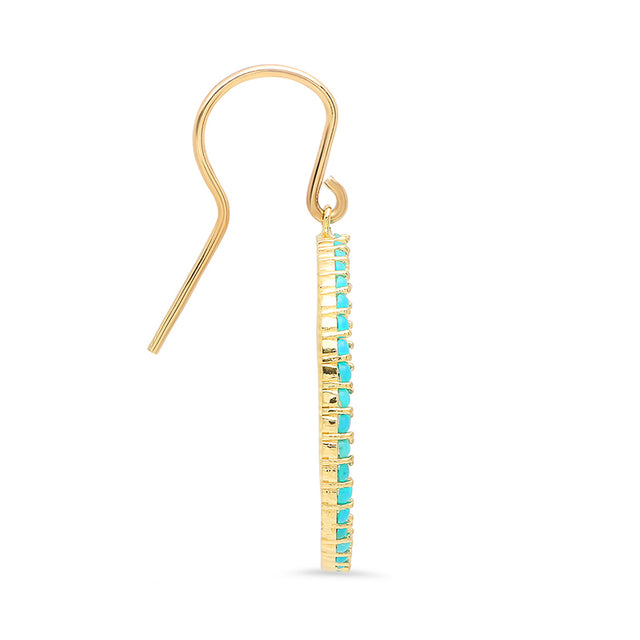Turquoise Open Circle Drop Earrings