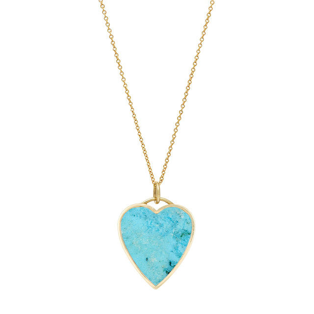 Turquoise Inlay Heart Necklace