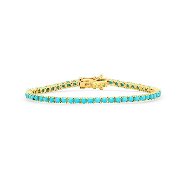 Large 4-Prong Turquoise Tennis Bracelet