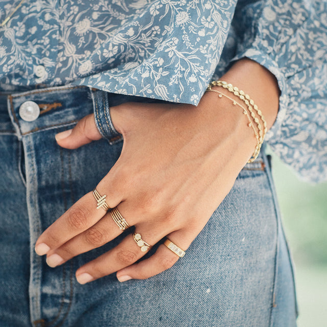 Channel Set Diamond Pinky Ring