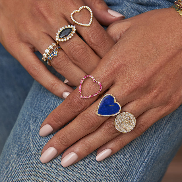 Large Diamond Circle Ring