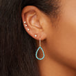 3-Prong Turquoise Open Teardrop Earrings
