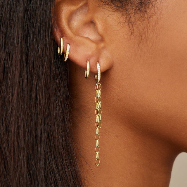 Diamond Edith Studs with Small Edith Link Fringe