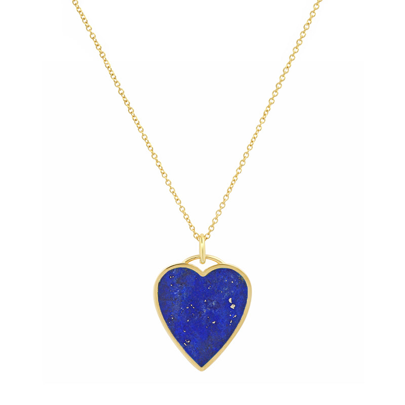 Lapis Inlay Heart Necklace