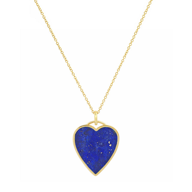 Lapis Inlay Heart Necklace