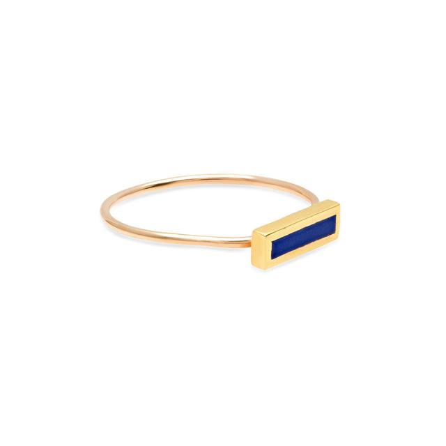 Lata Inlaid Rings Lapis Inlay Bar Ring for Women | Jennifer Meyer