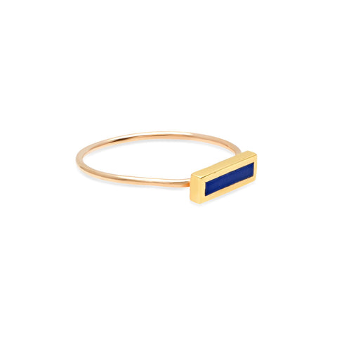Lapis Inlay Bar Ring for Women Jennifer Meyer