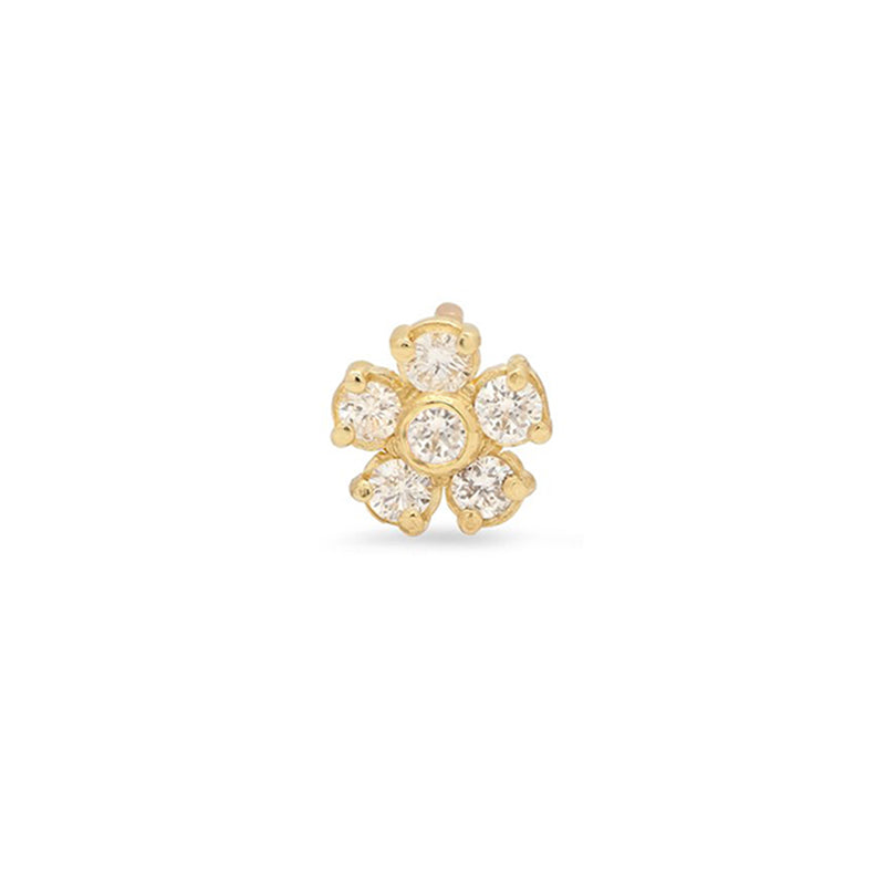 Single Large Diamond Flower Stud