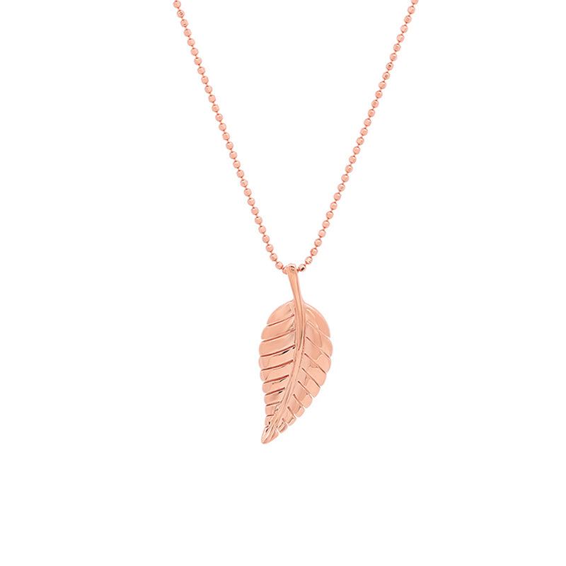 Rose Gold Small Leaf Necklace