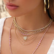 Rose-Cut Diamond Heart Necklace