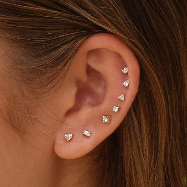 Single Trillion-Cut Diamond Stud