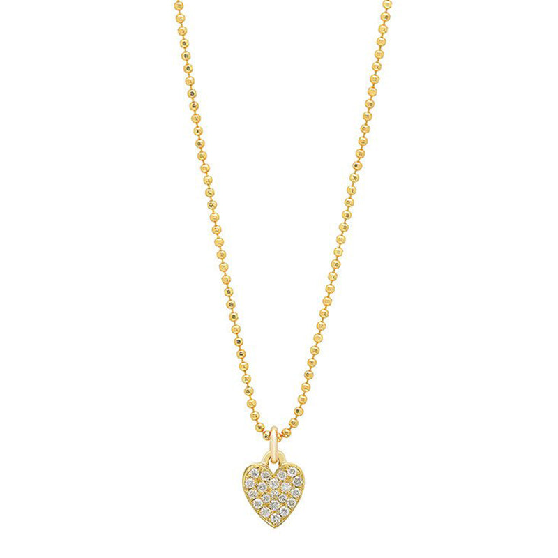 9ct Yellow Gold Diamond Heart Pendant - Walker & Hall