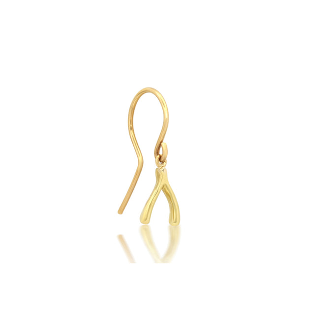 Mini Wishbone Drop Earrings