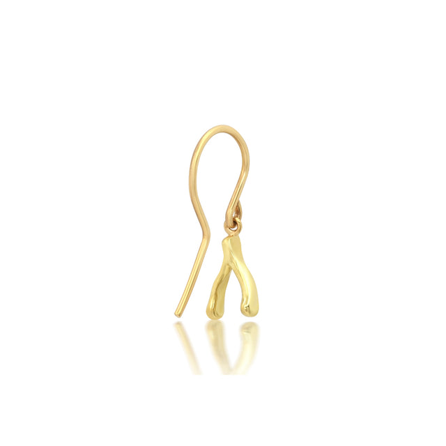 Mini Wishbone Drop Earrings
