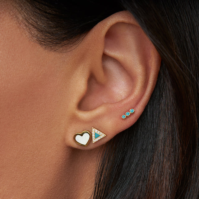 Mother of Pearl Inlay Heart Studs