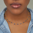 Medium Edith Link Necklace with Lapis Bezel Accents