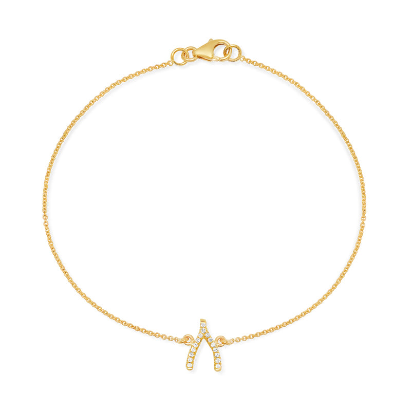 Diamond Mini Wishbone Bracelet