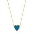 Mini Blue Boulder Opal Inlay Heart Necklace with Diamonds