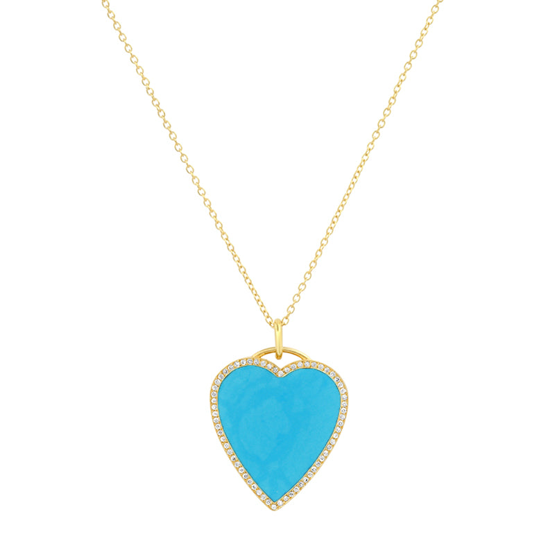 NEELA | Turquoise & Diamond Reversible Heart Necklace — Either Ore Jewelers  Strawbridge