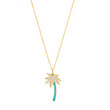 Diamond and Turquoise Palm Tree Necklace