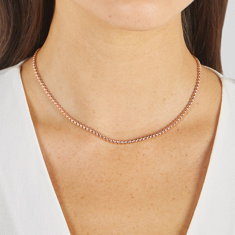 Women's Tennis Chain - Silver Studded Necklace - JAXXON