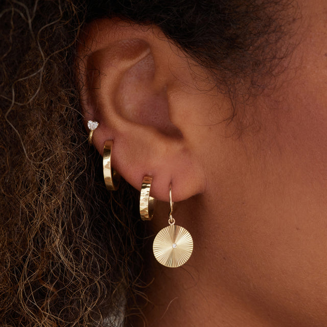 Mini 70's Disc Drop Earrings