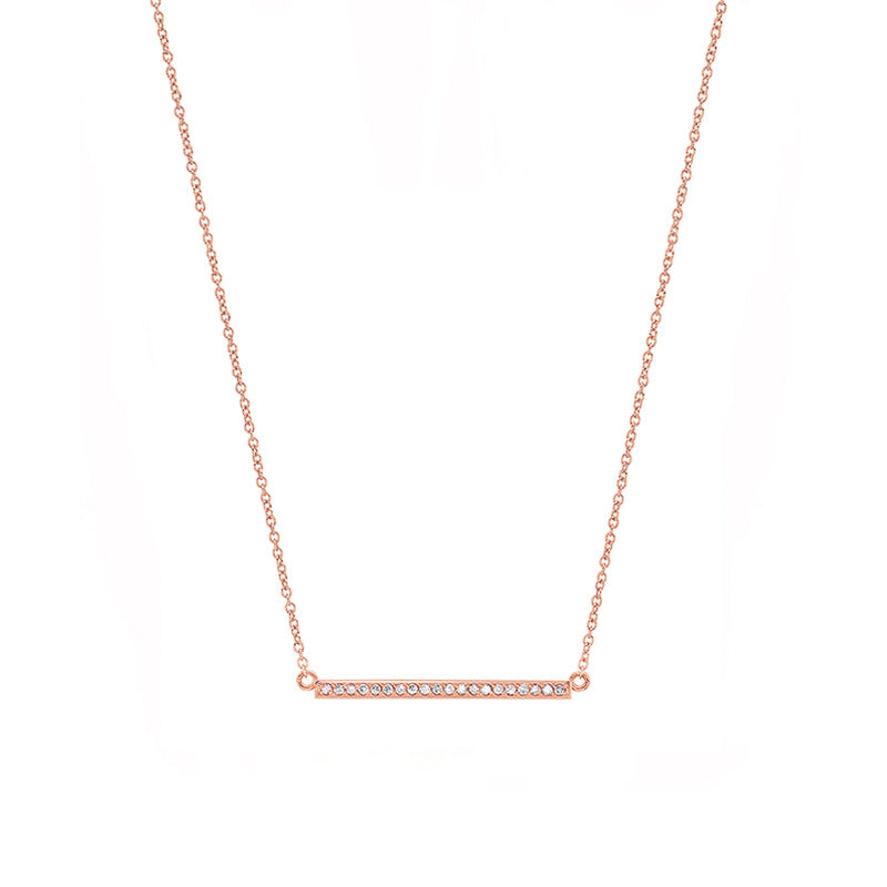 Rose Gold Diamond Stick Necklace