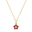 Large Ruby Flower Necklace with Diamond Center