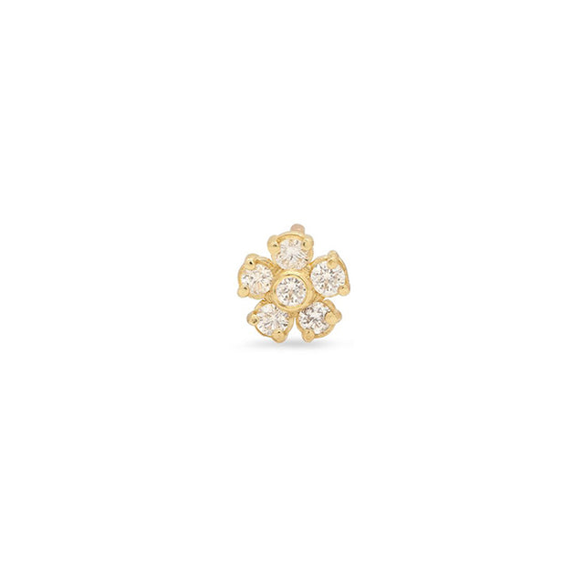 Single Diamond Flower Stud