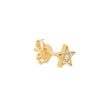 Single Yellow Gold Diamond Mini Star Stud