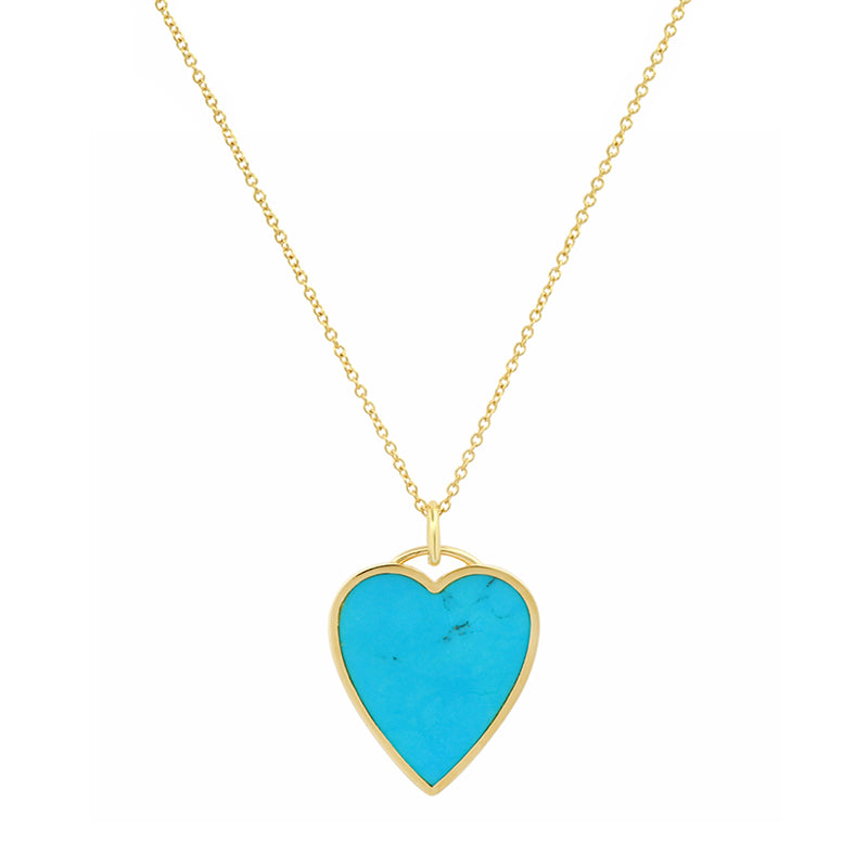 Turquoise Inlay Heart Necklace