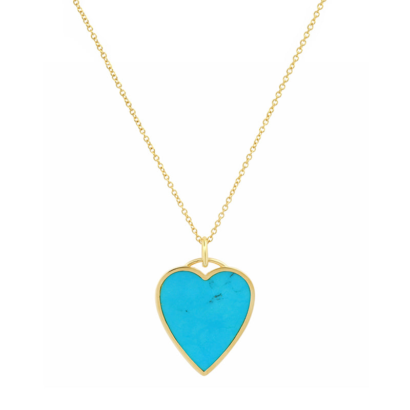 Turquoise Inlay Heart Necklace for Women Jennifer Meyer