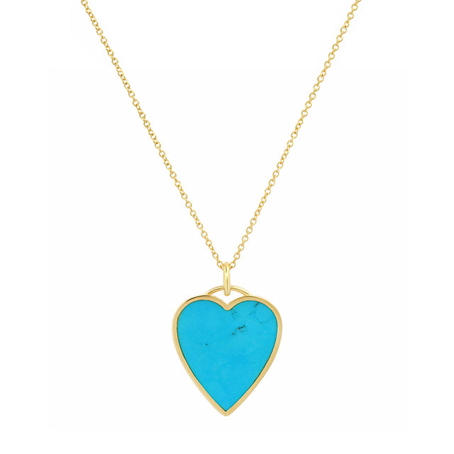Turquoise Inlay Heart Necklace