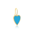 Turquoise Inlay Heart Drop Earrings with Diamonds