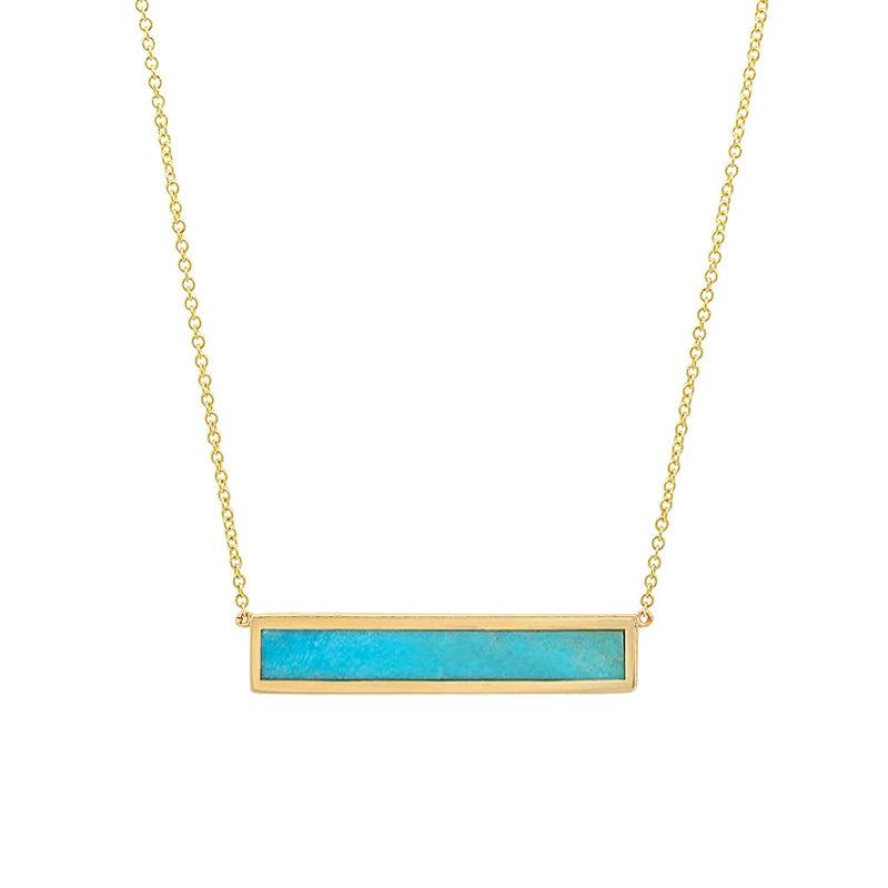 Turquoise Inlay Bar Necklace