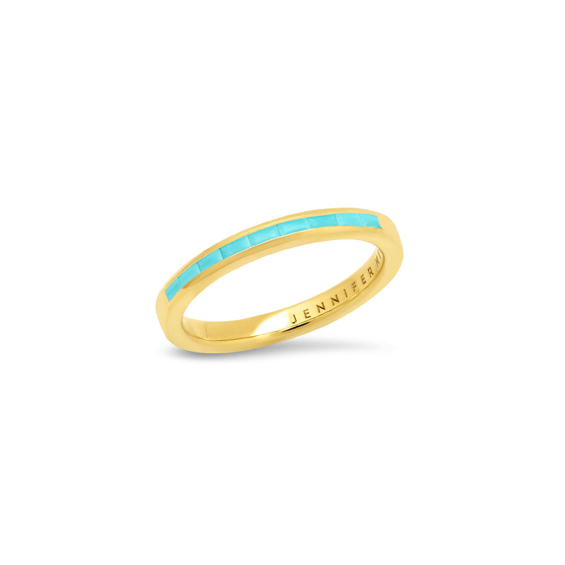 Channel Set Turquoise Baguette Ring