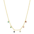Multicolor Mini Bezel Dangle Necklace