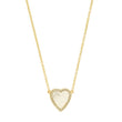 Mini Mother of Pearl Inlay Heart Necklace with Diamonds